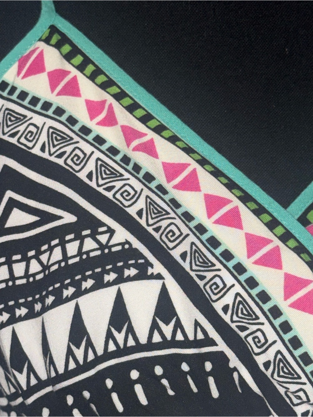 Flying Tomato Cream Maxi Dress with Black Tribal Motif and Bright Accents - Picture 5 of 10